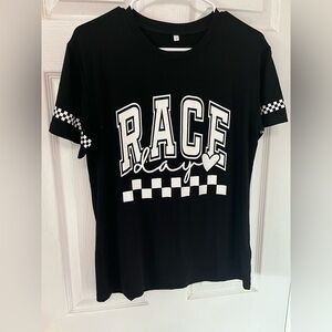 Black 'Race Day' Graphic T-Shirt
